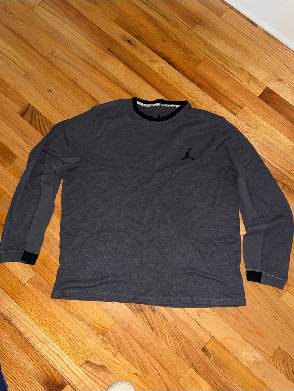 Jordan Men’s Long Sleeve Crewneck Shirt - Charcoal with Black Logo